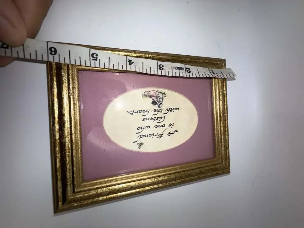 Vintage A Friend Is One Who Listens With The Heart Calligraphy Framed Wall Art